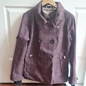 Unique Deep Purple Plaid Coat Jacket Monix